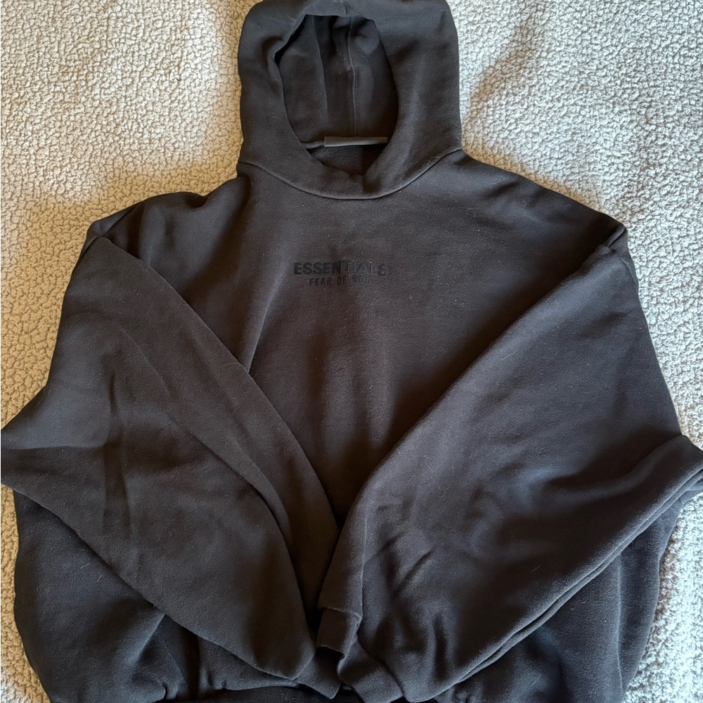 Essentials Black Crew Neck Sweater Soft Cotton Blend